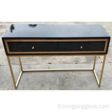 Black Gold Metal Leg 2 Drawe Dreshing Table